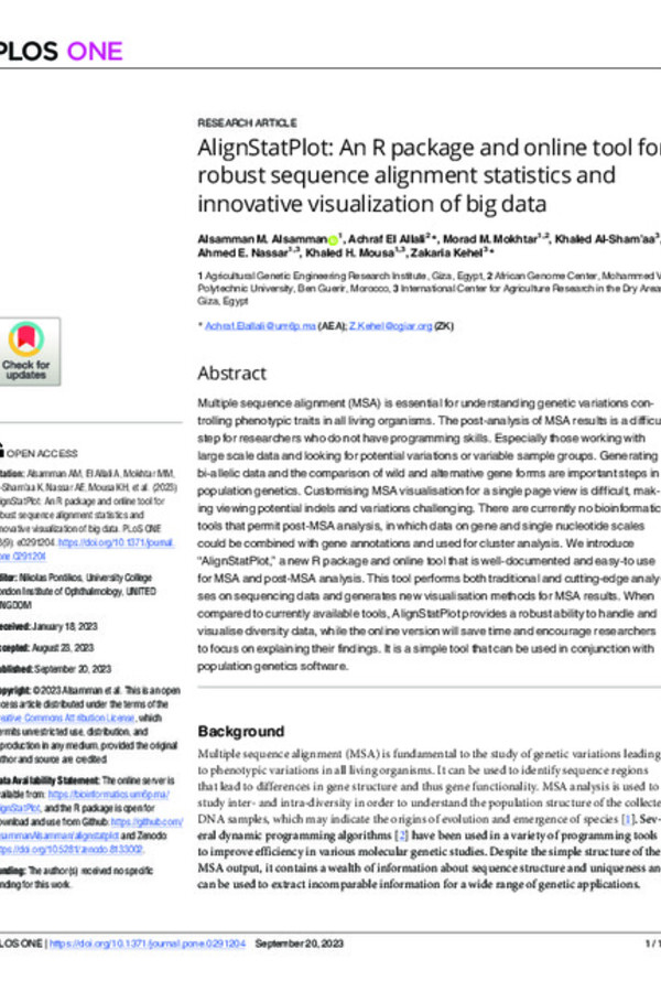 AlignStatPlot: An R package and online tool for robust sequence alignment statistics and innovative visualization of big data