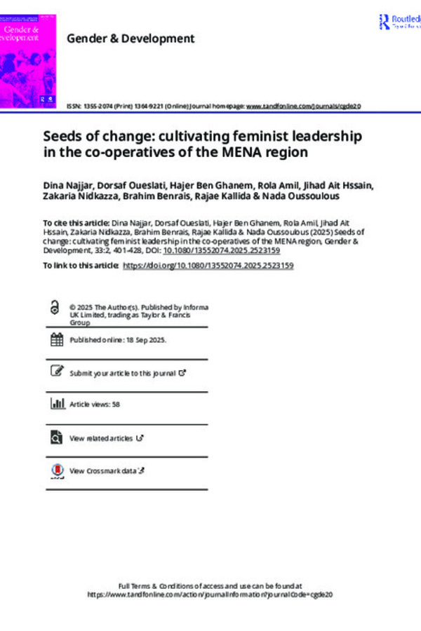 Seeds of change: cultivating feminist leadership in the co-operatives of the MENA region