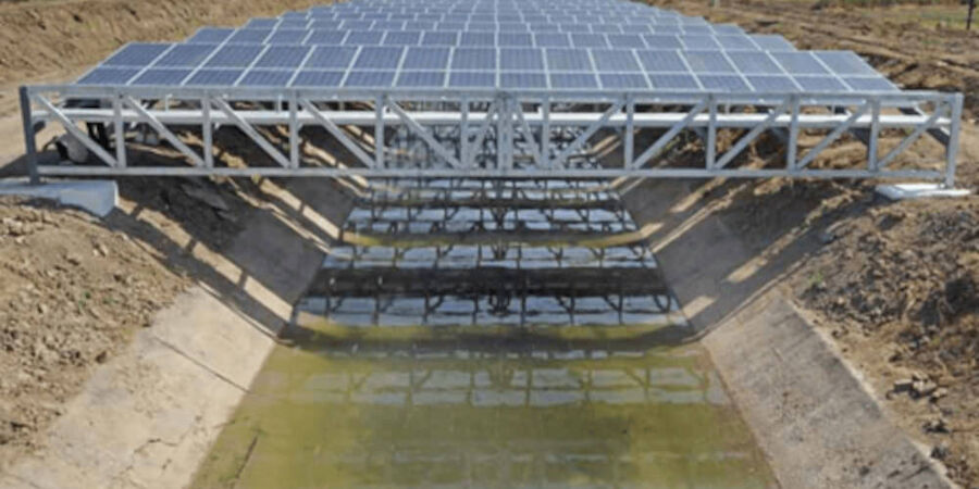 Solar panels on top of canals